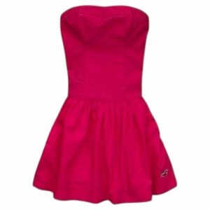 Y2K Vintage Hollister Hot Pink Babydoll Strapless Micro Mini Dress